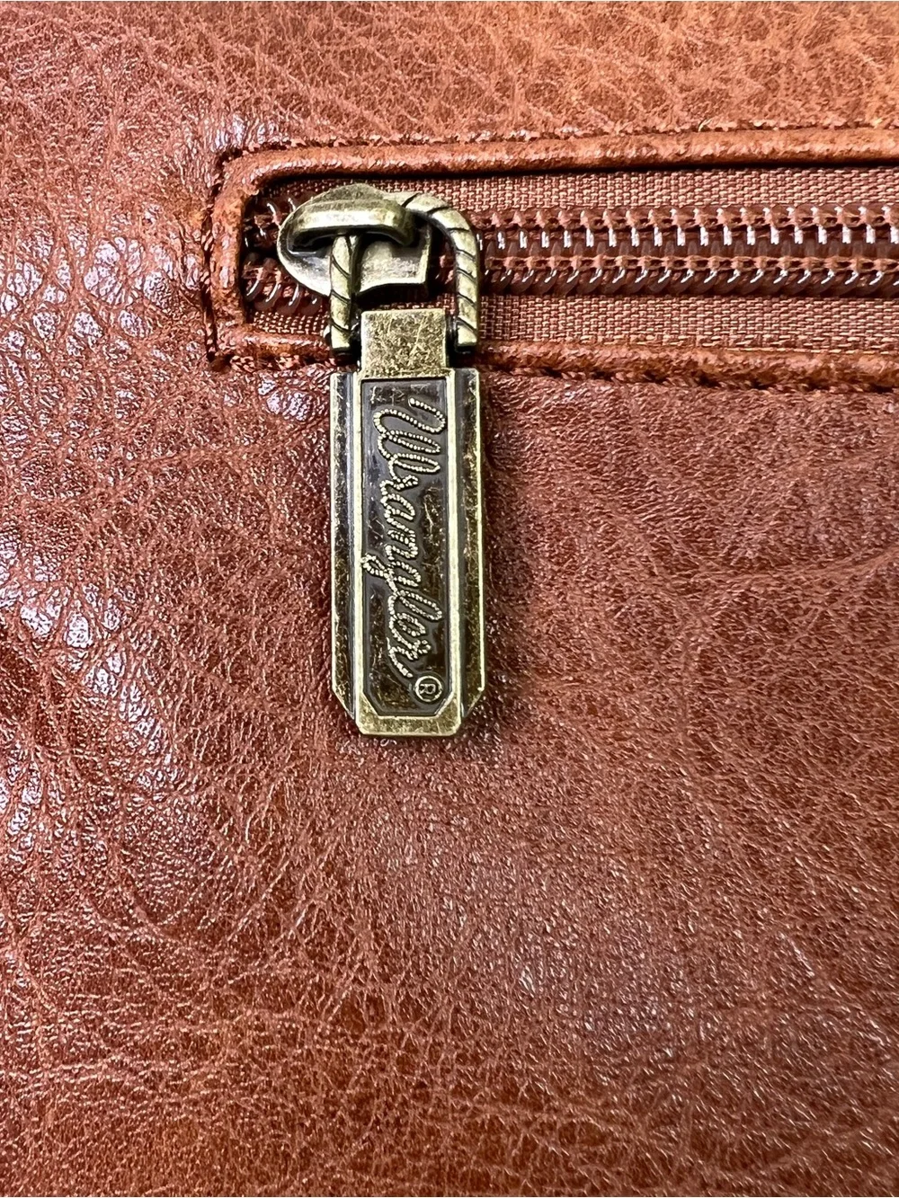 Wrangler Montana West Hobo Two Tone Brown Top Handle Zip Closure Handbag